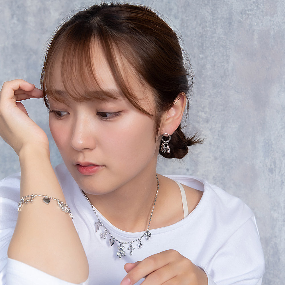 Fancy Mixed Charm Circle Earrings