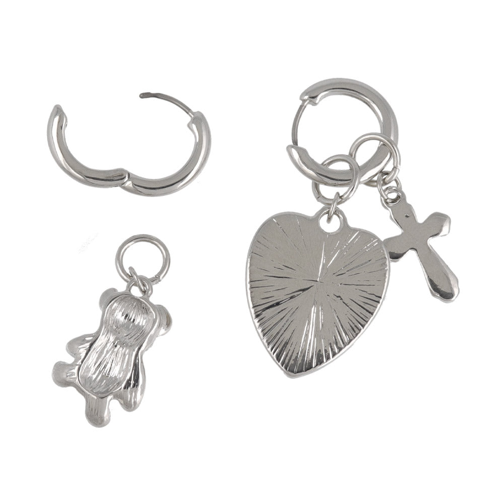 Fancy Mixed Charm Hoop Earrings