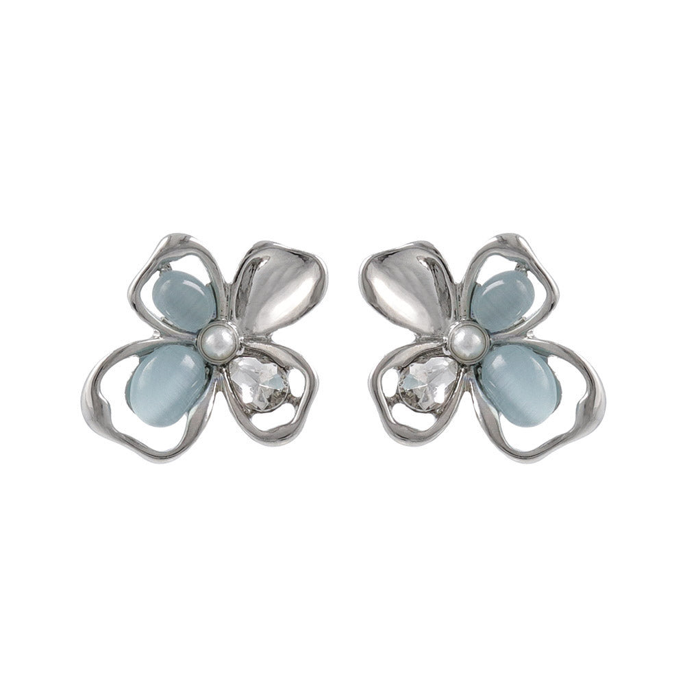 Beaded Cutout Flower Studs