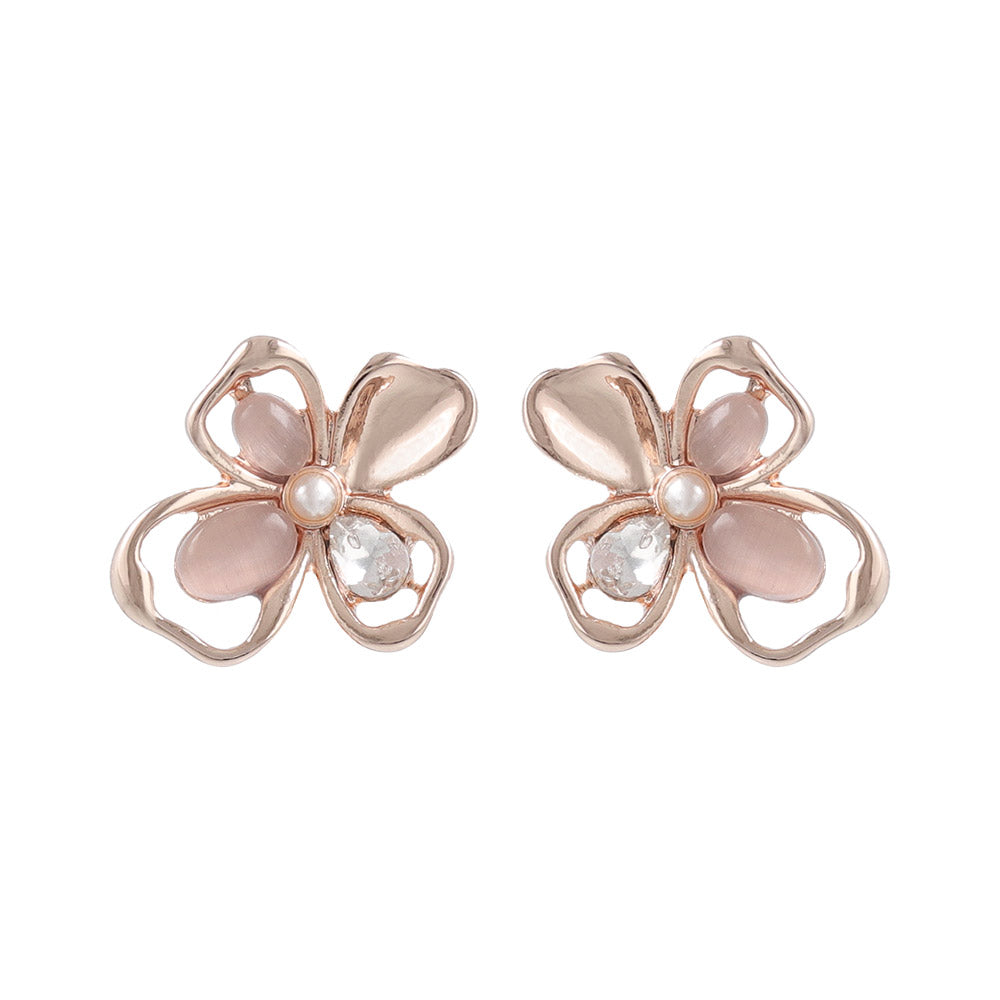 Beaded Cutout Flower Studs