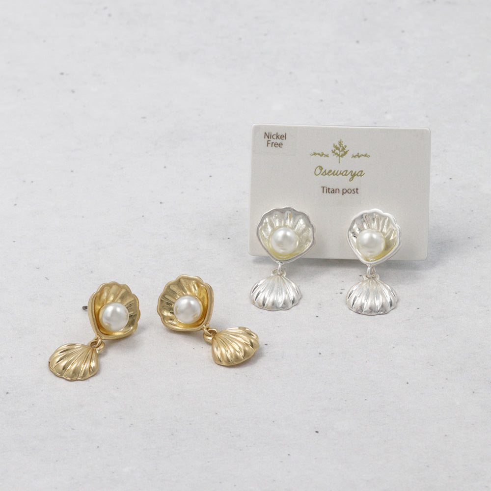 Scallop Shell Dangle Earrings - osewaya