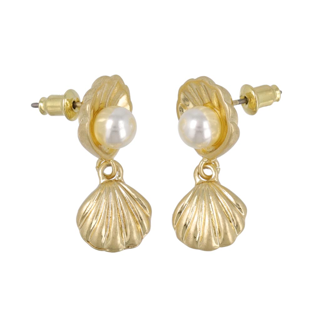 Scallop Shell Dangle Earrings