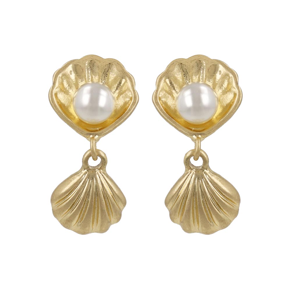 Scallop Shell Dangle Earrings