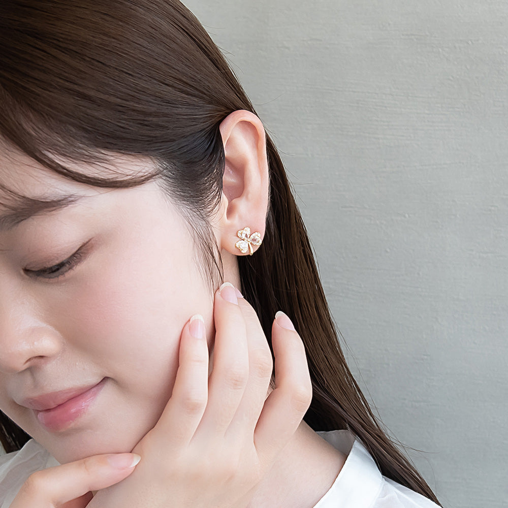 Shamrock CZ Stud Earrings