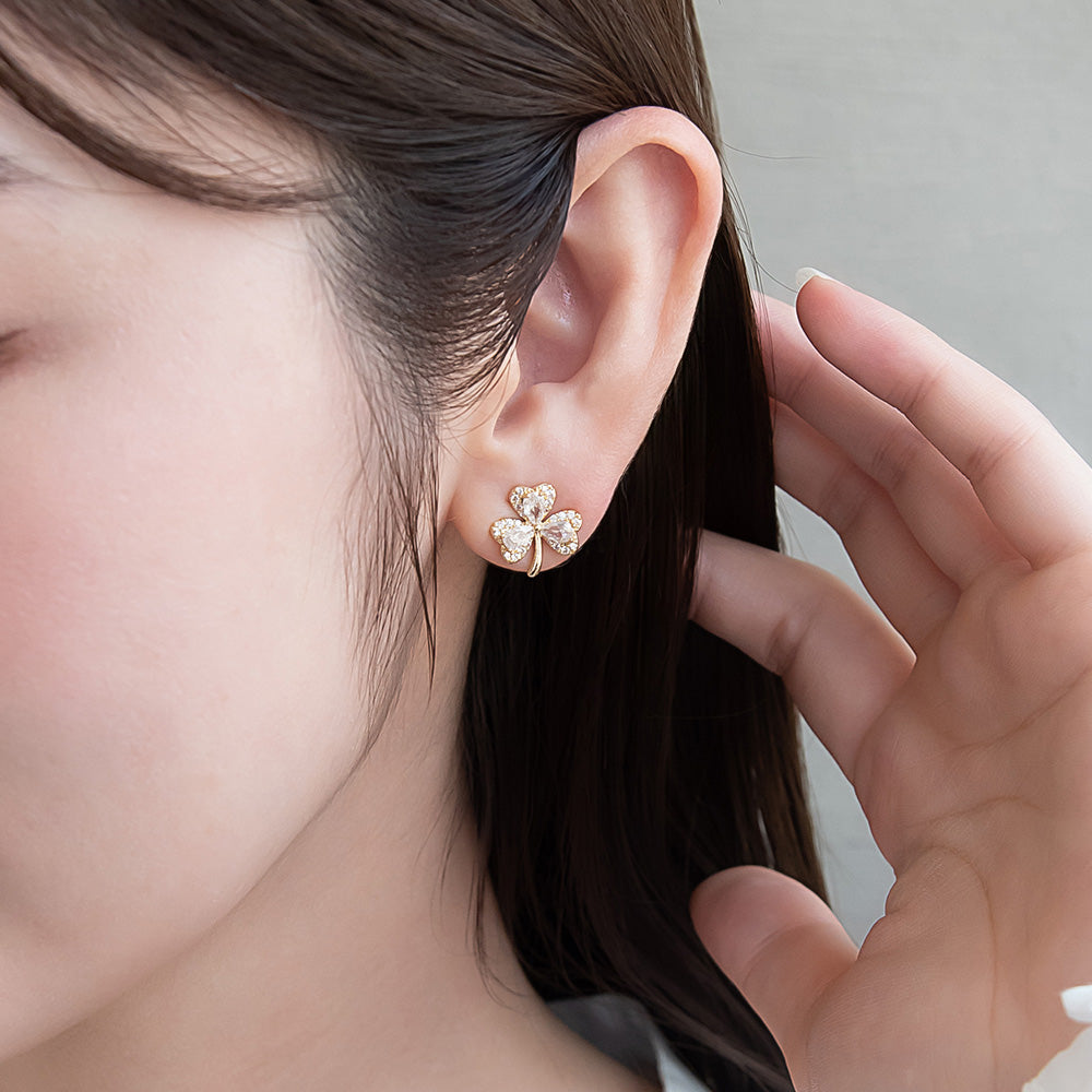 Shamrock CZ Stud Earrings