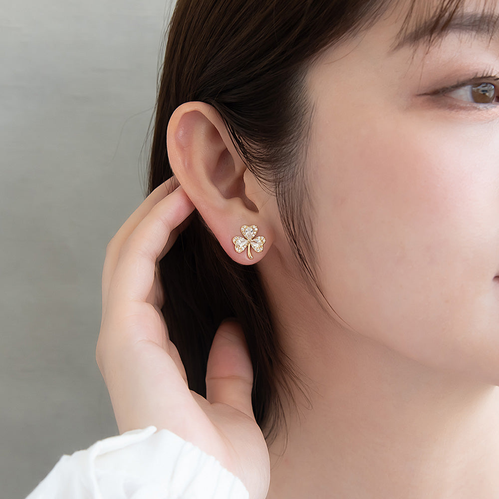Shamrock CZ Stud Earrings