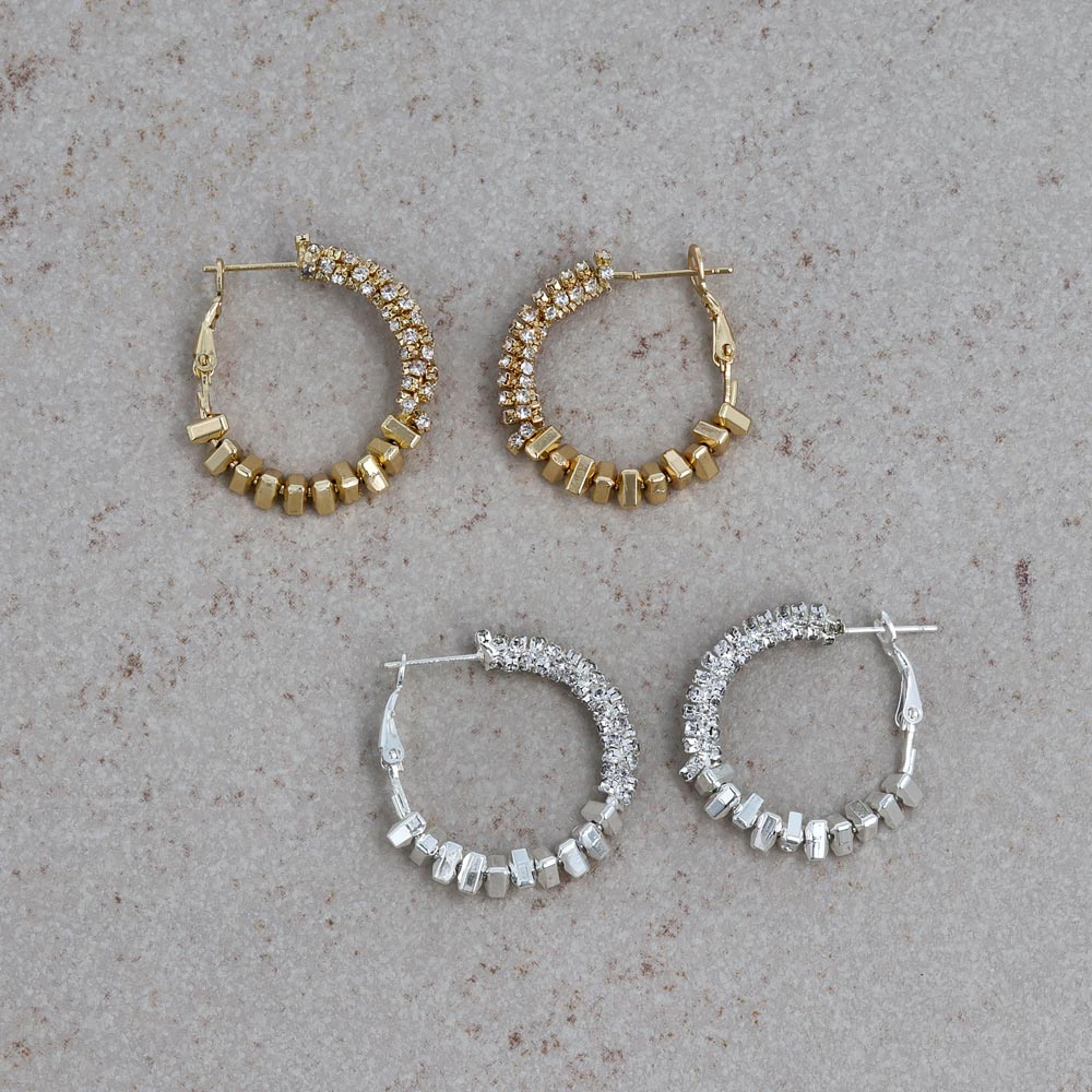 Mixed Metal Hoop Earrings - osewaya