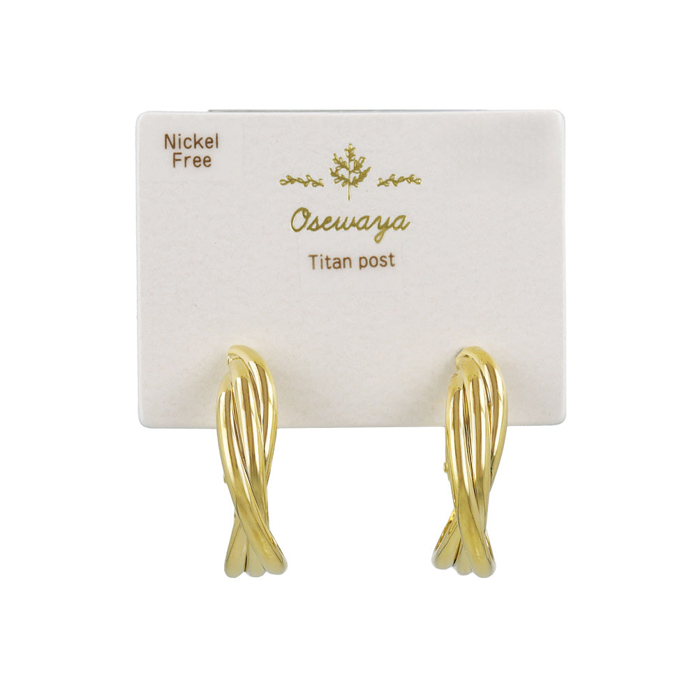 Crossover Multi Row Hoop Earrings