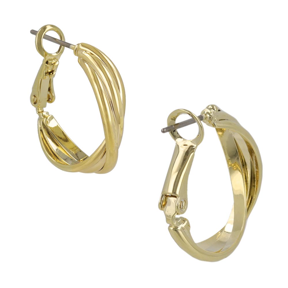 Crossover Multi Row Hoop Earrings