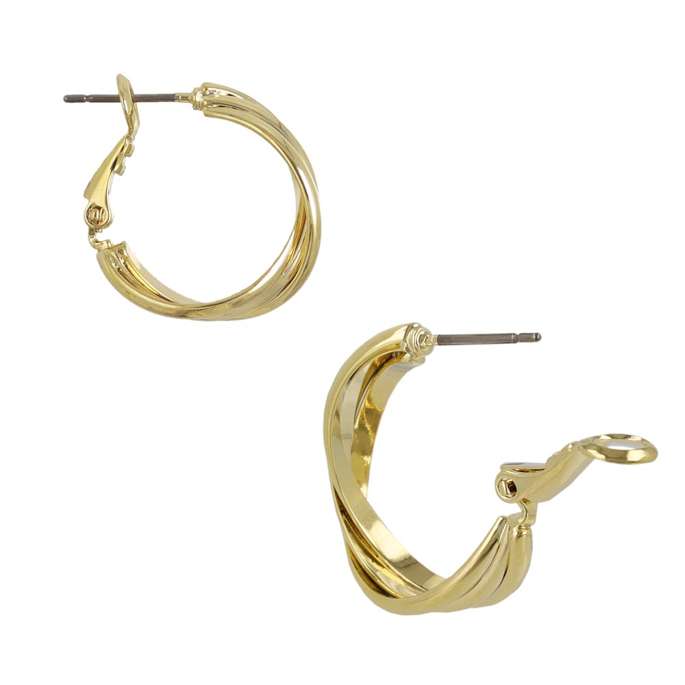 Crossover Multi Row Hoop Earrings