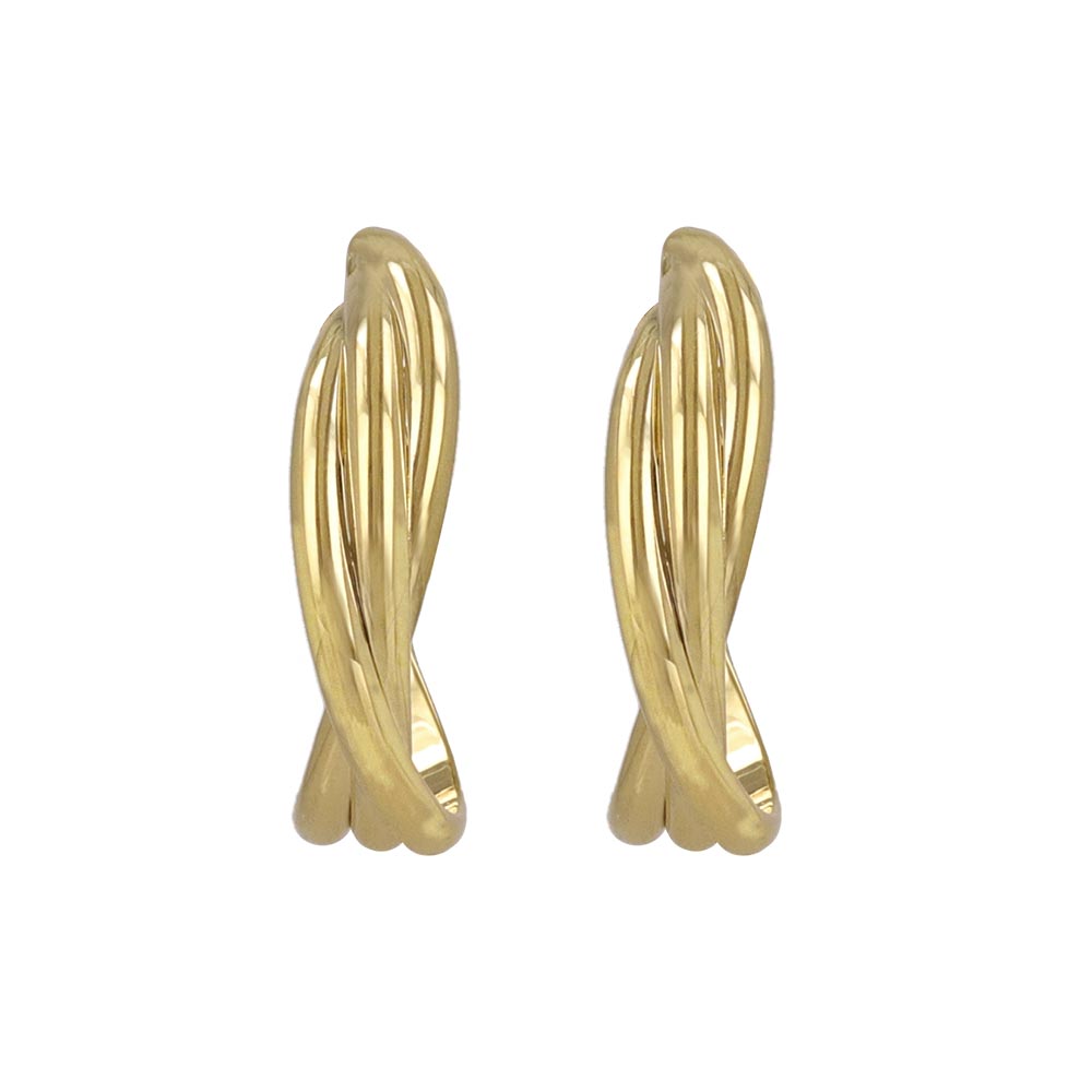 Crossover Multi Row Hoop Earrings