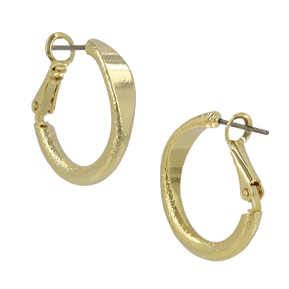 Faceted Textured Hoop Earrings