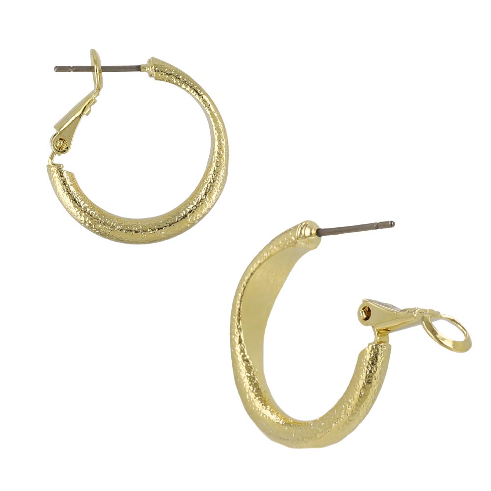 Faceted Textured Hoop Earrings