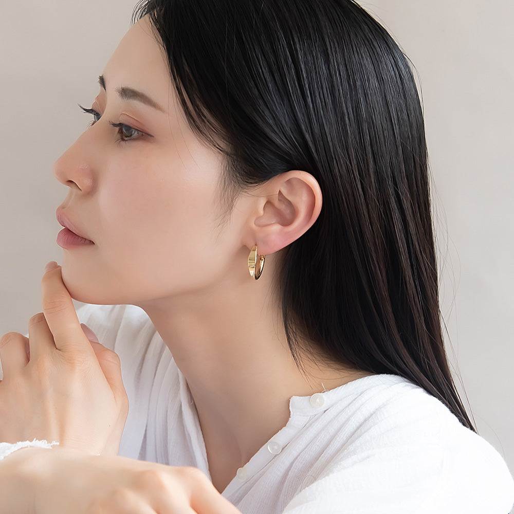 Faceted Textured Hoop Earrings