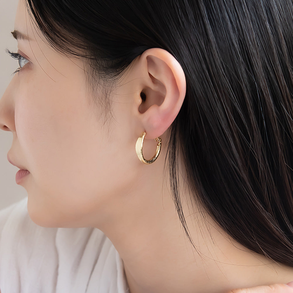 Faceted Textured Hoop Earrings