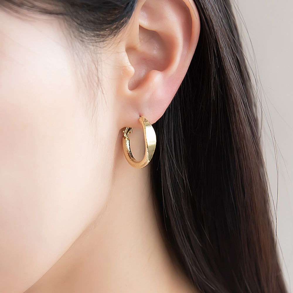 Faceted Textured Hoop Earrings