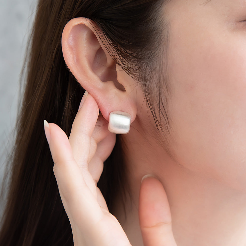 Rectangle Half Hoop Earrings