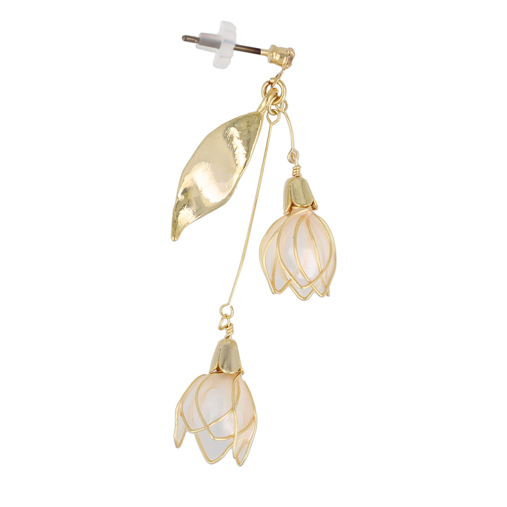 Double Flower Drop Earrings