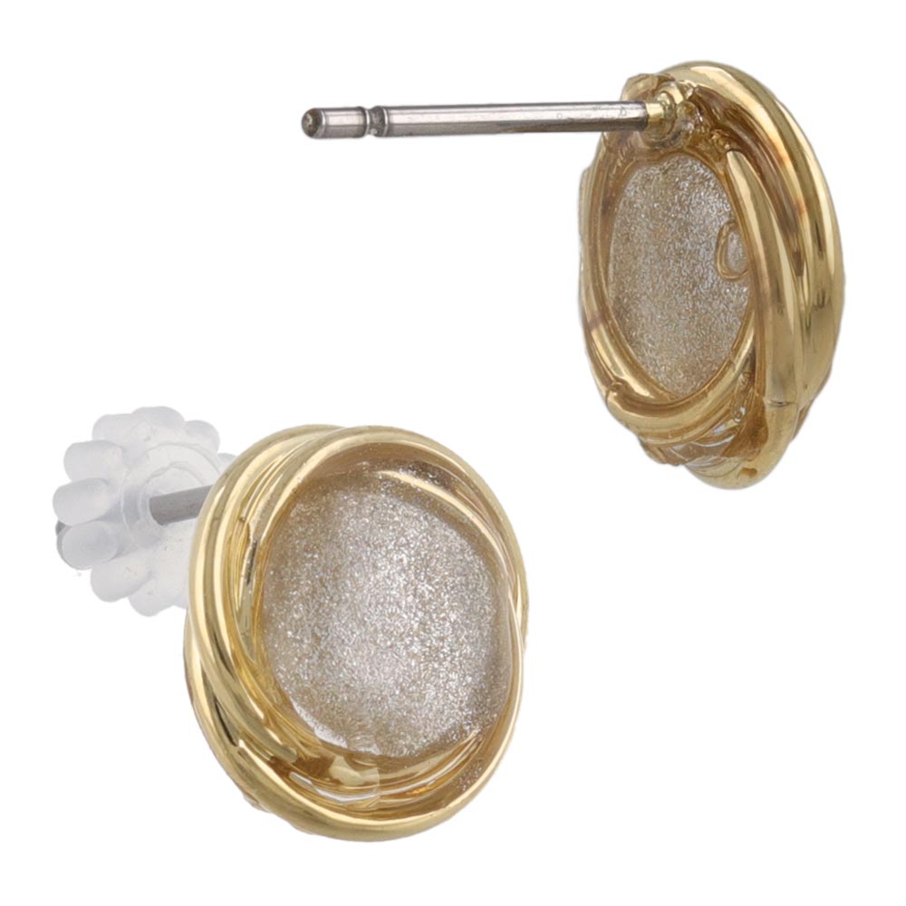 Glittering Swirl Circle Earrings