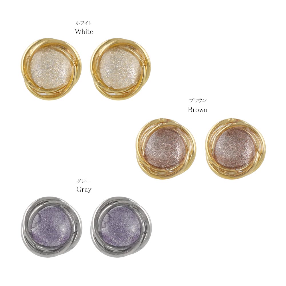 Glittering Swirl Circle Earrings