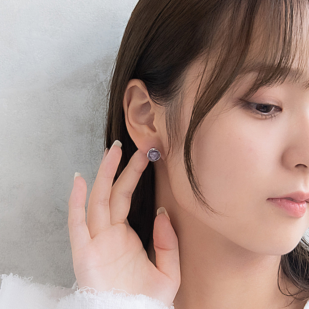 Glittering Swirl Circle Earrings