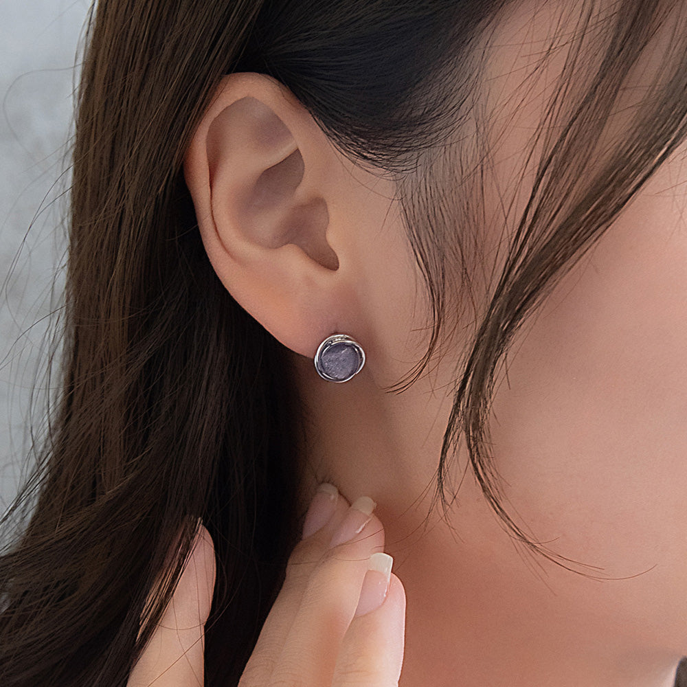 Glittering Swirl Circle Earrings