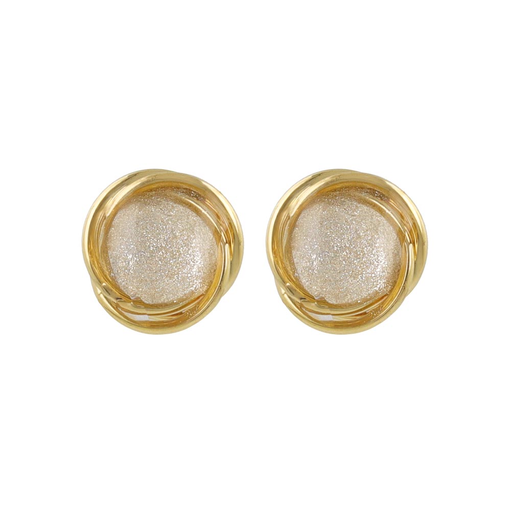 Glittering Swirl Circle Earrings