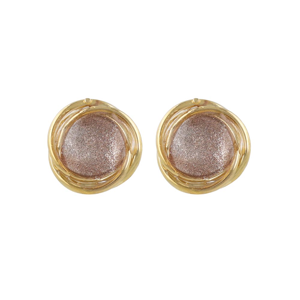 Glittering Swirl Circle Earrings