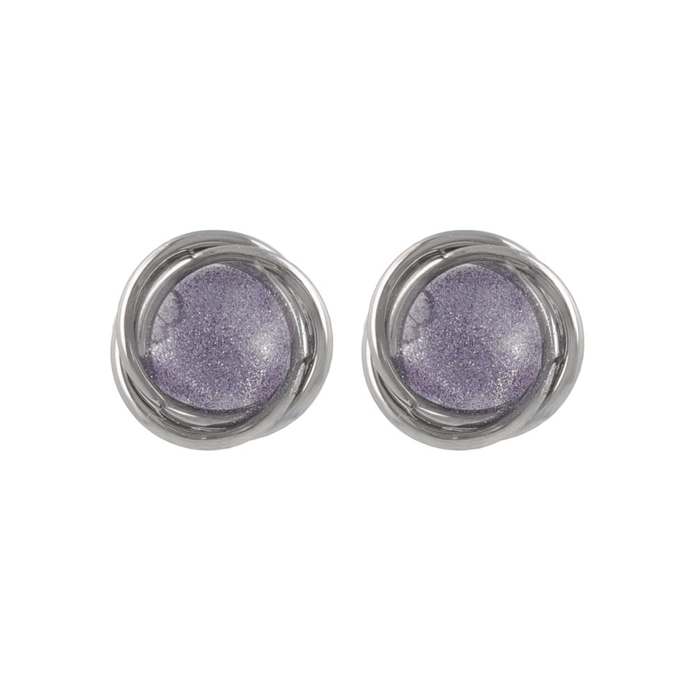 Glittering Swirl Circle Earrings