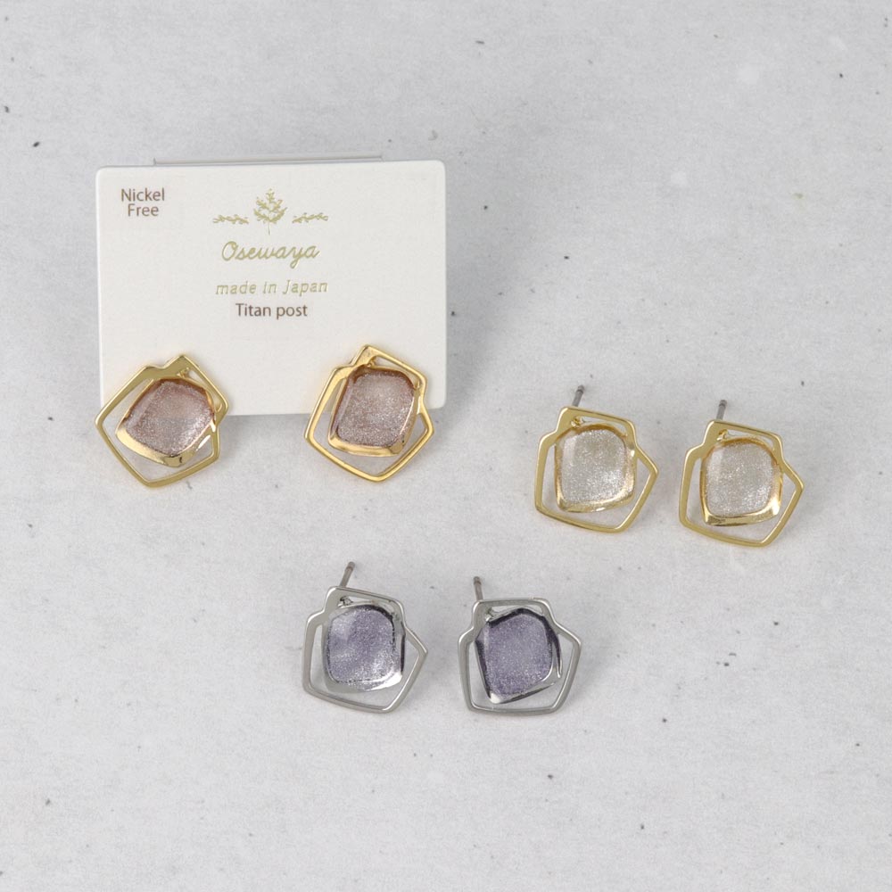 Glittering Geometric Stud Earrings