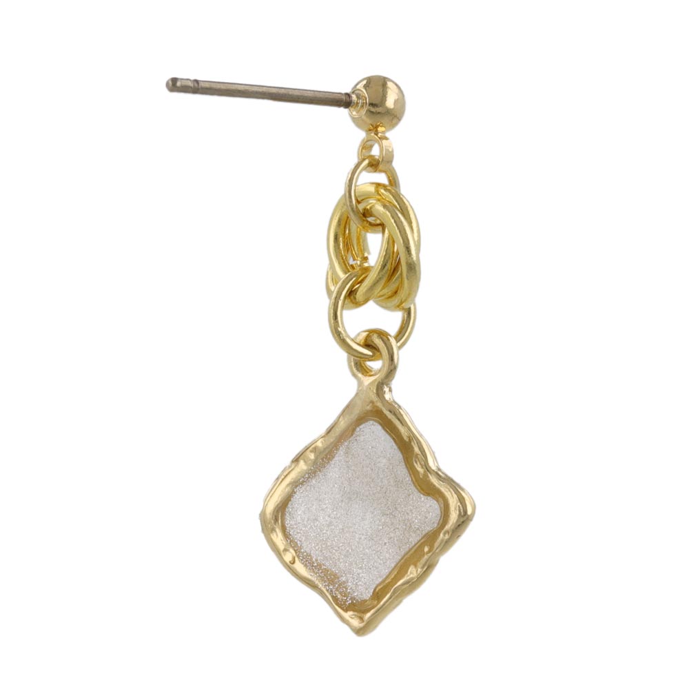 Glittering Organic Square Drop Earrings