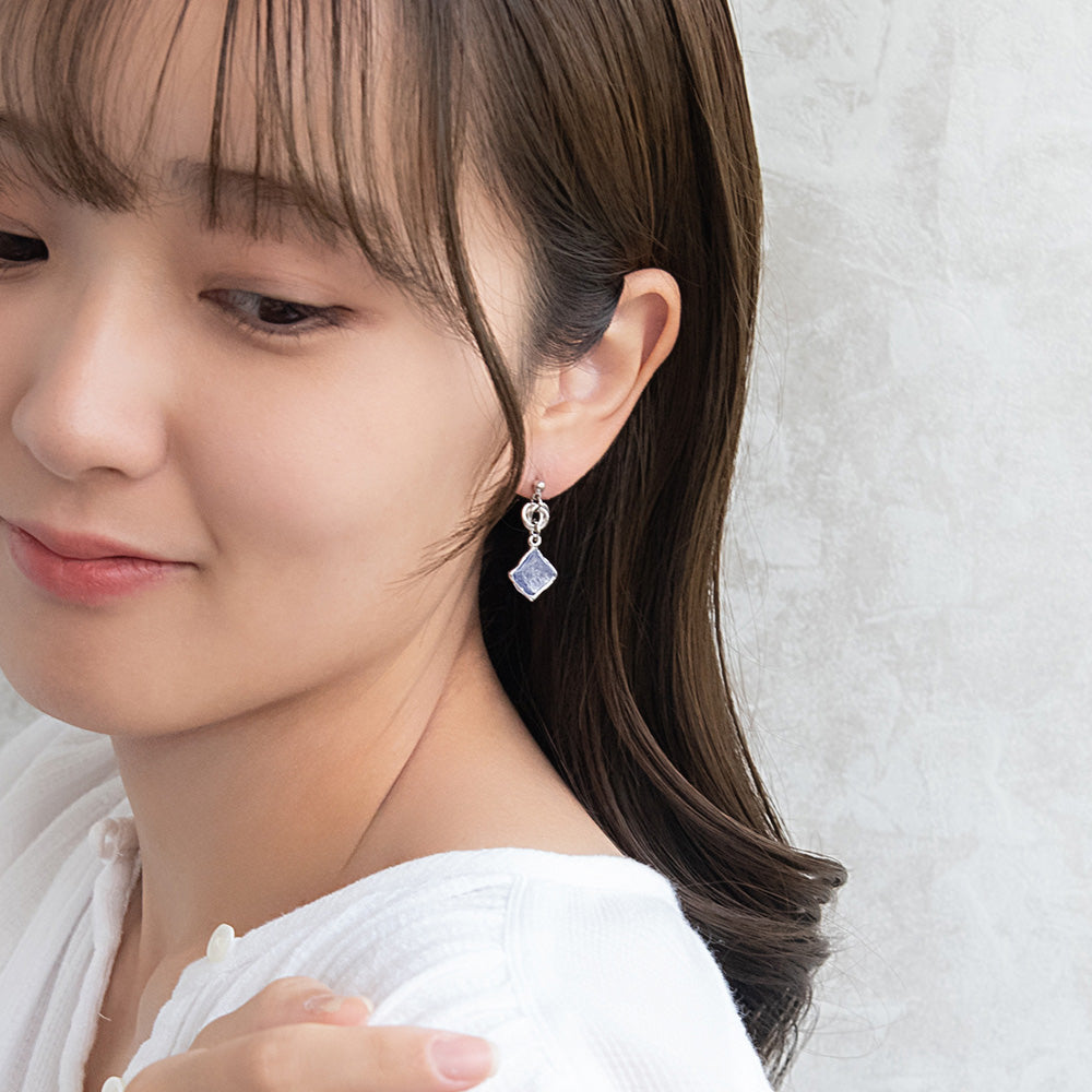 Glittering Organic Square Drop Earrings