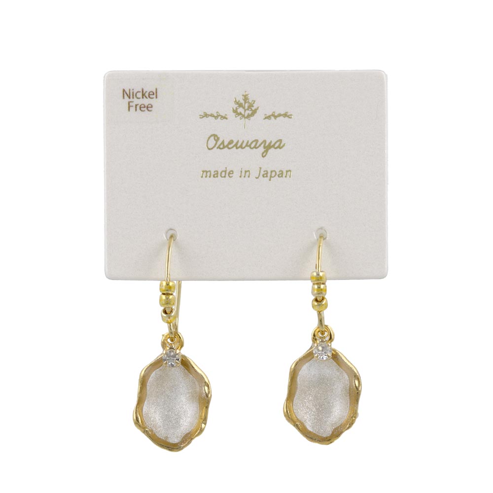 Glittering Organic Circle Drop Earrings