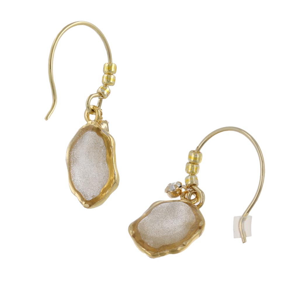 Glittering Organic Circle Drop Earrings