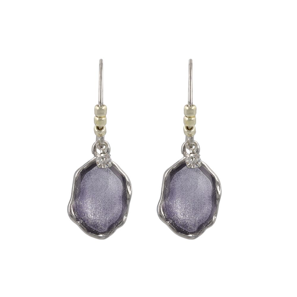 Glittering Organic Circle Drop Earrings