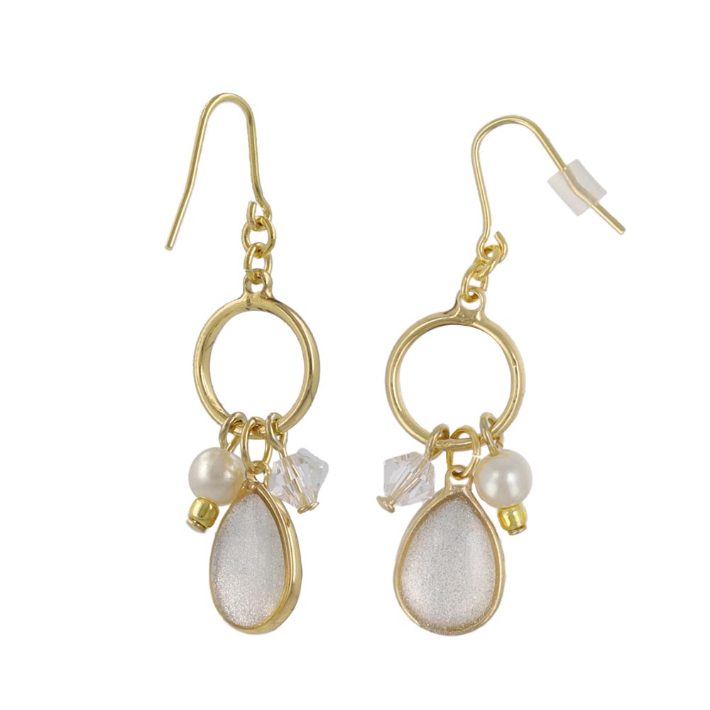 Glittering Teardrop Cluster Earrings
