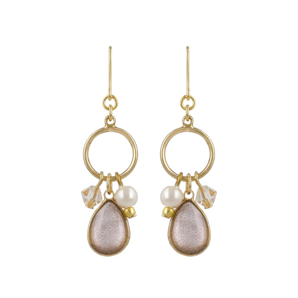 Glittering Teardrop Cluster Earrings