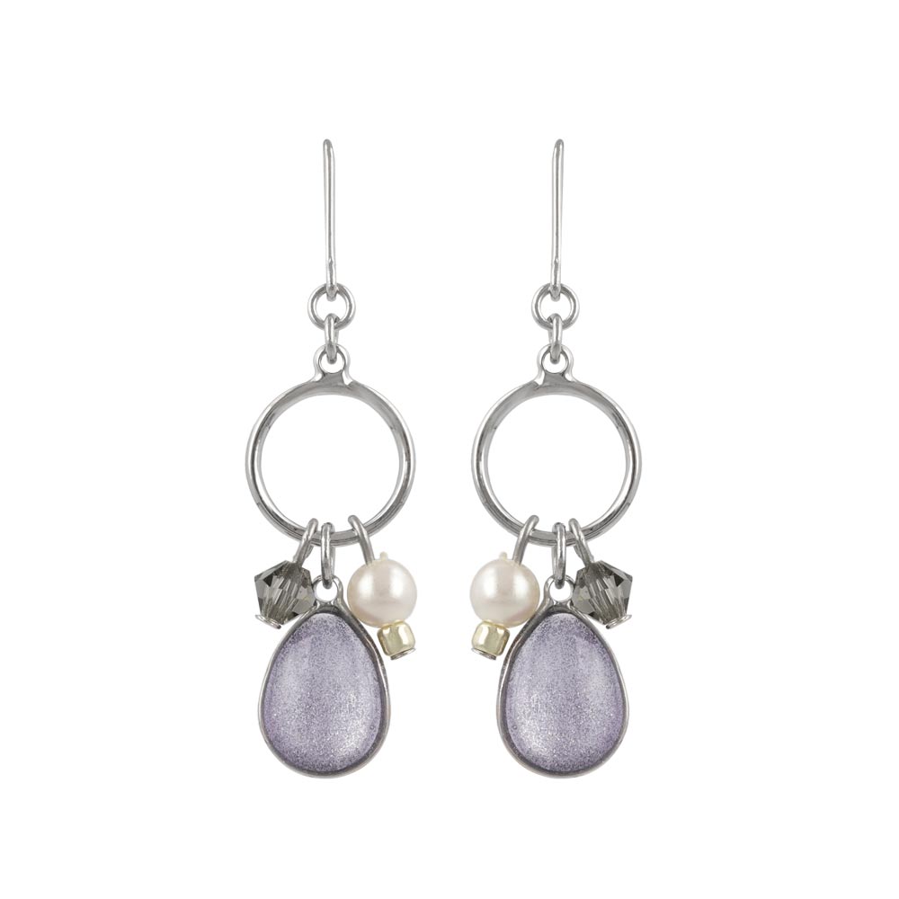 Glittering Teardrop Cluster Earrings