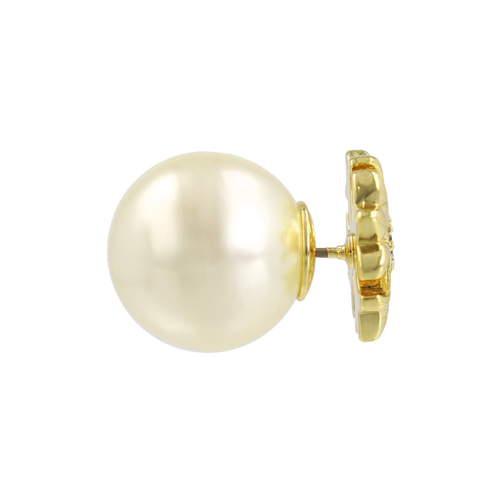 Cross and Pearl Front Back Earrings