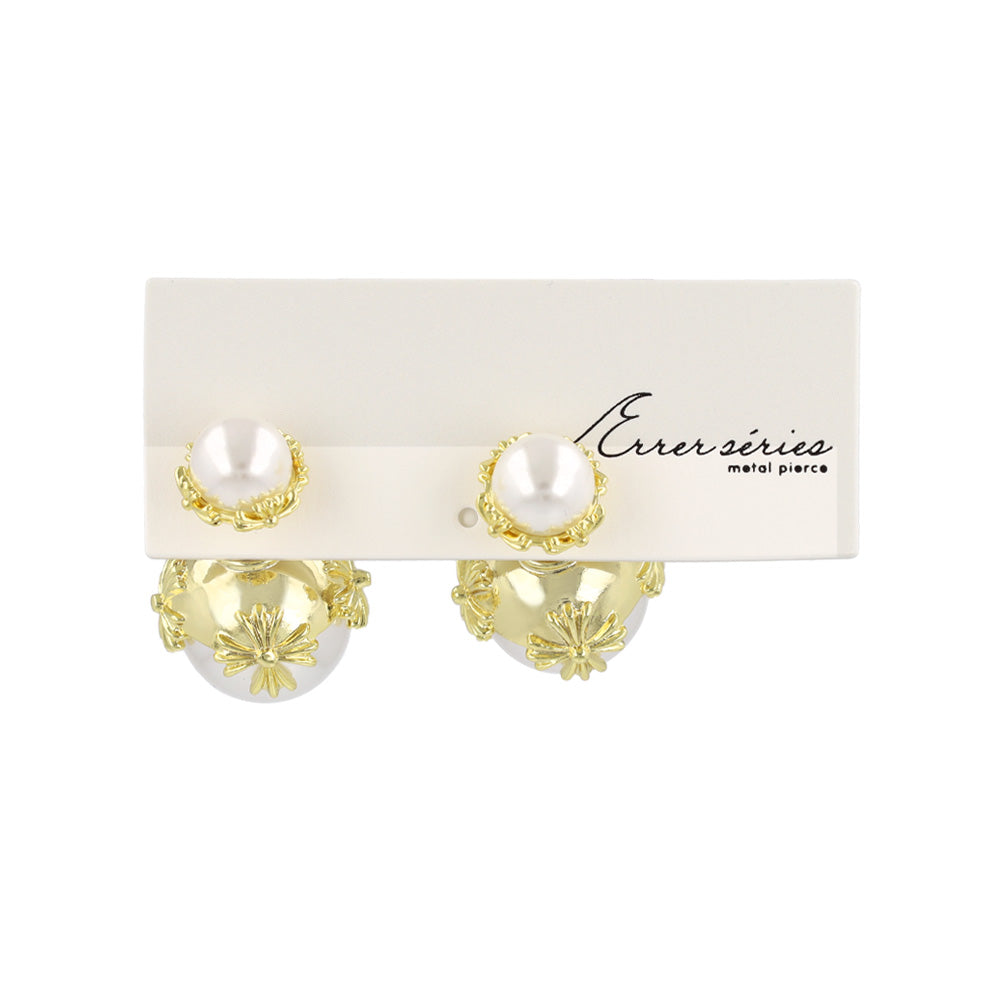 Pearl Orb Front Back Earrings