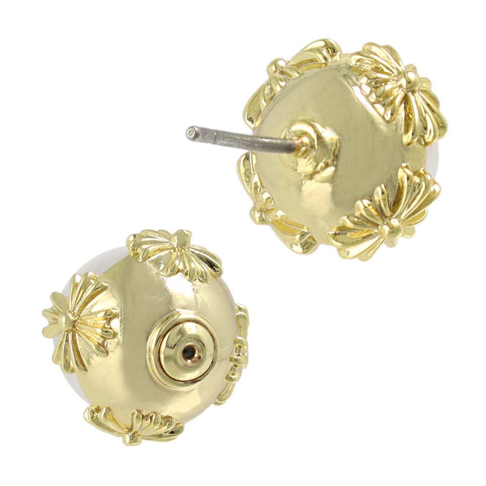 Pearl Orb Front Back Earrings
