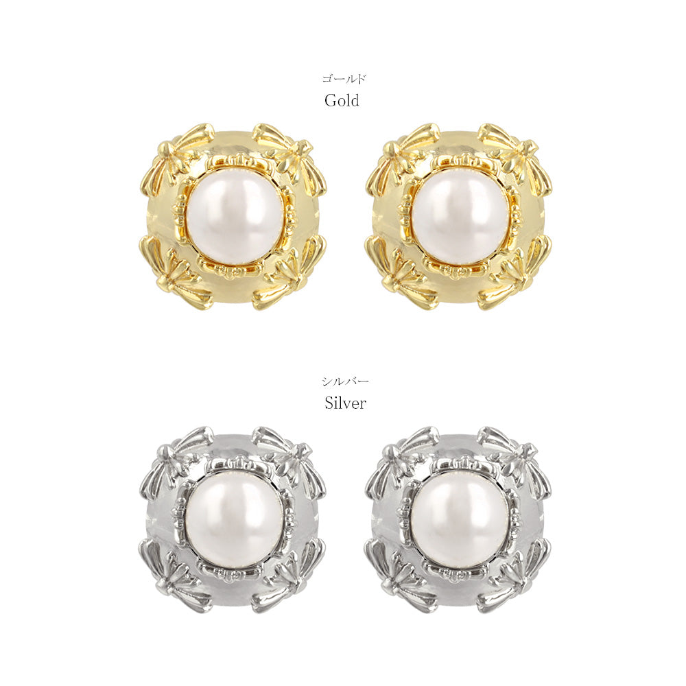 Pearl Orb Front Back Earrings