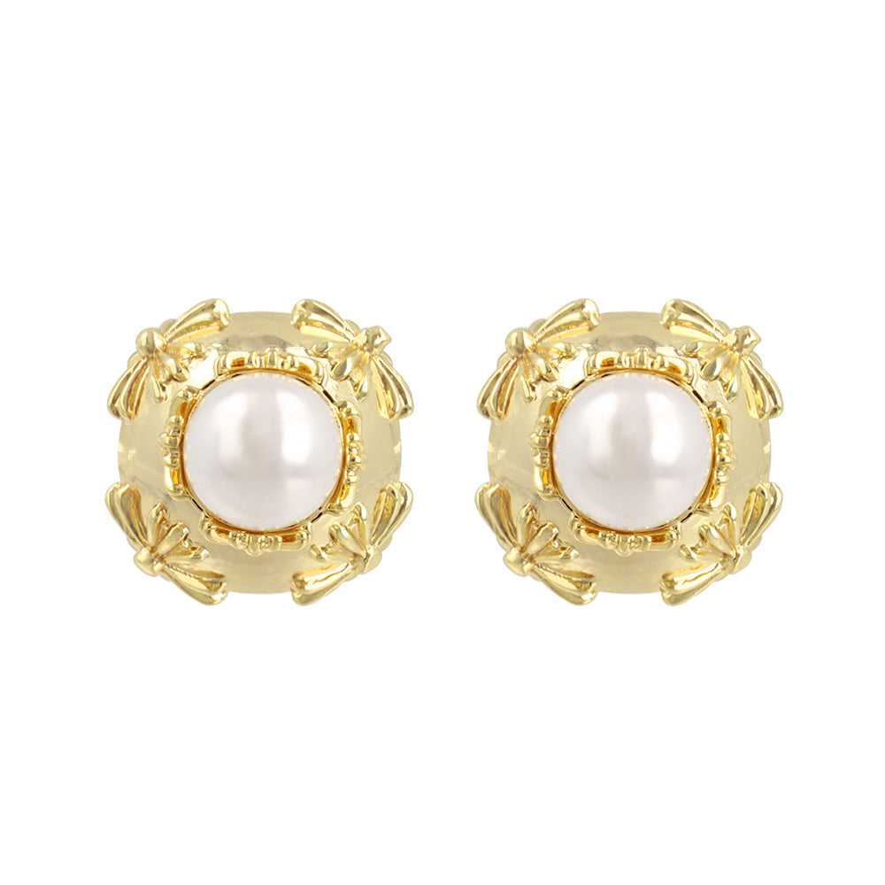Pearl Orb Front Back Earrings