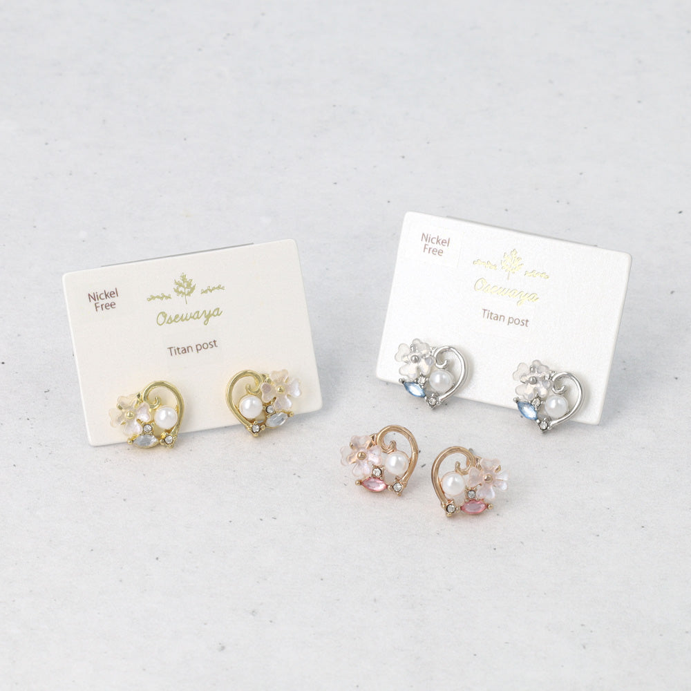 Heart Cluster Stud Earrings