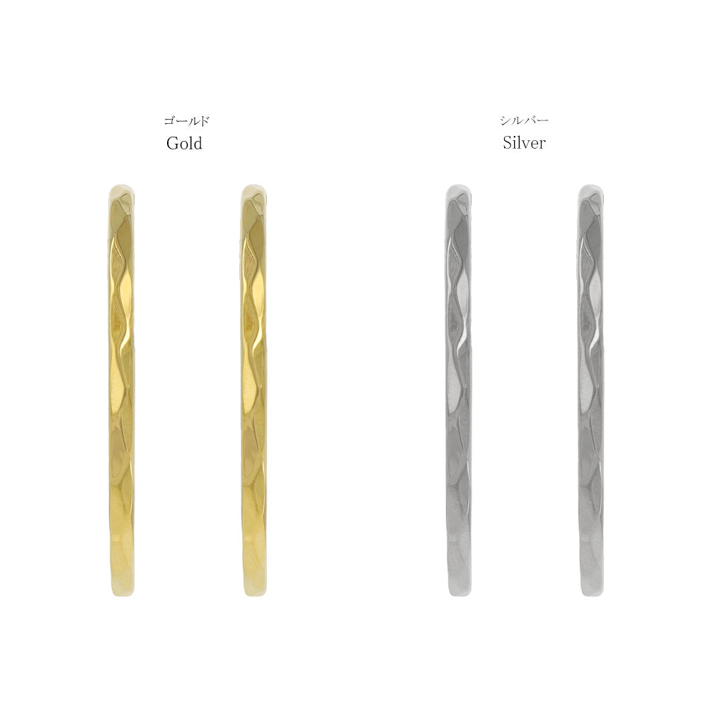Faceted Stainless Steel Hoop Earrings