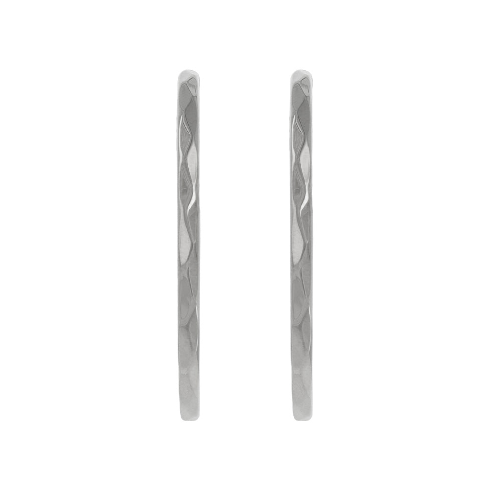 Faceted Stainless Steel Hoop Earrings