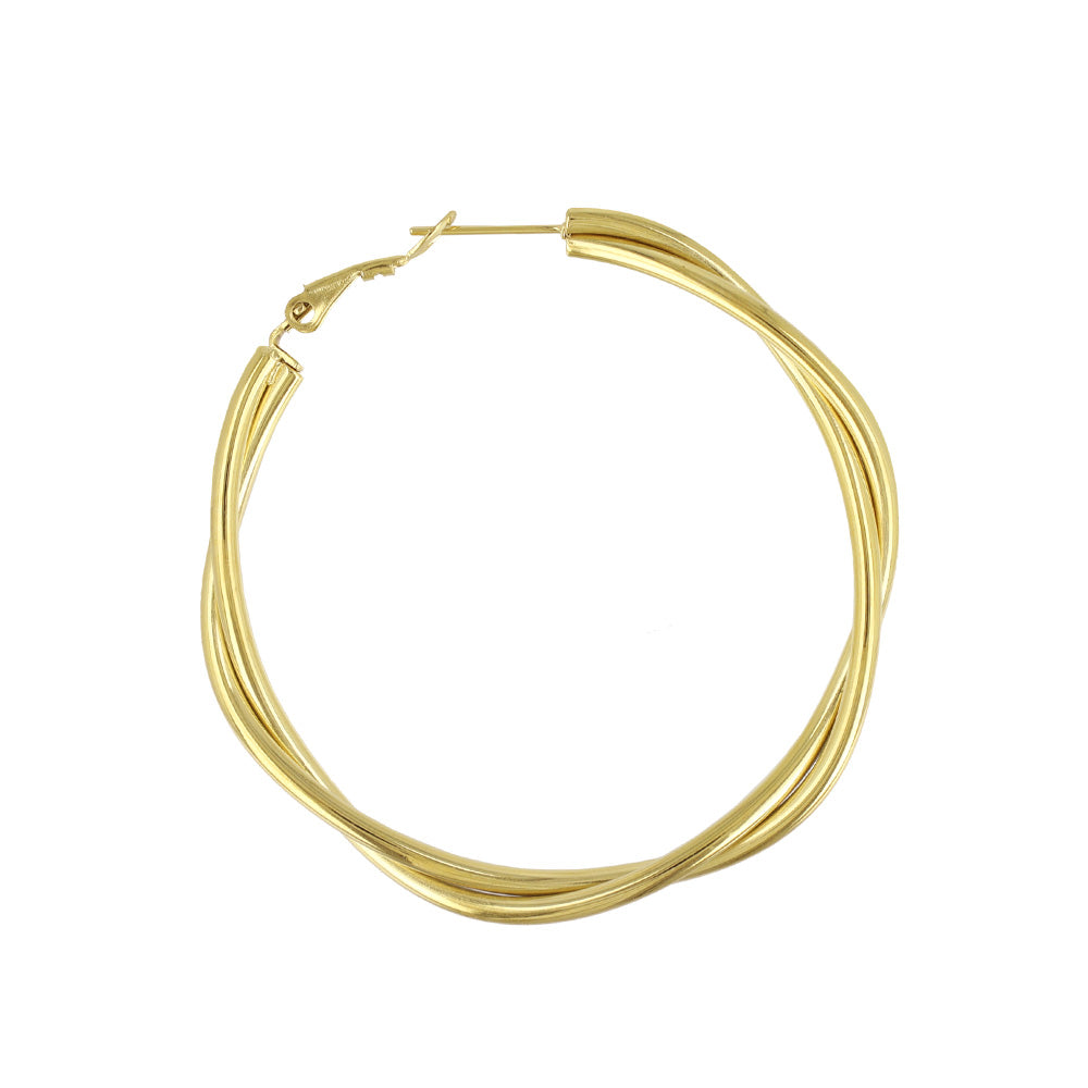 Braided Stainless Steel Hoop Earrings