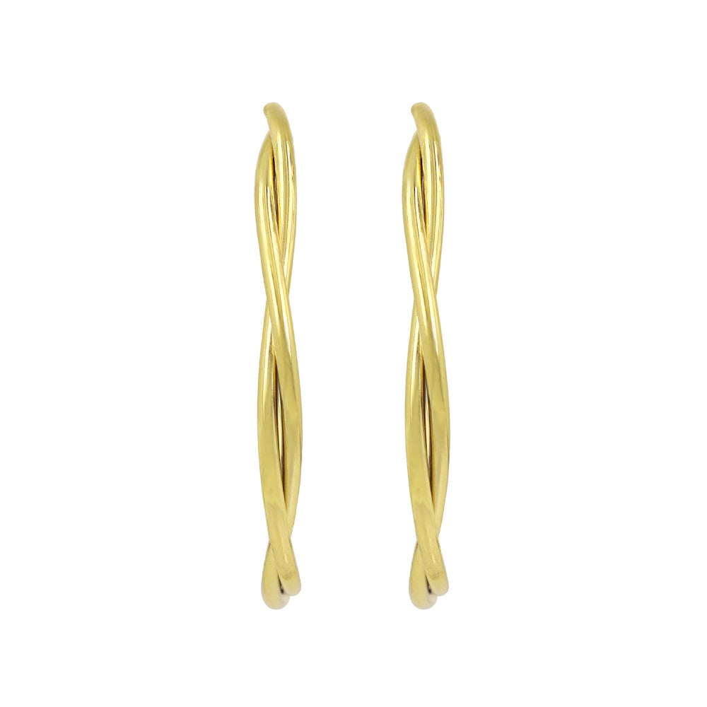 Braided Stainless Steel Hoop Earrings