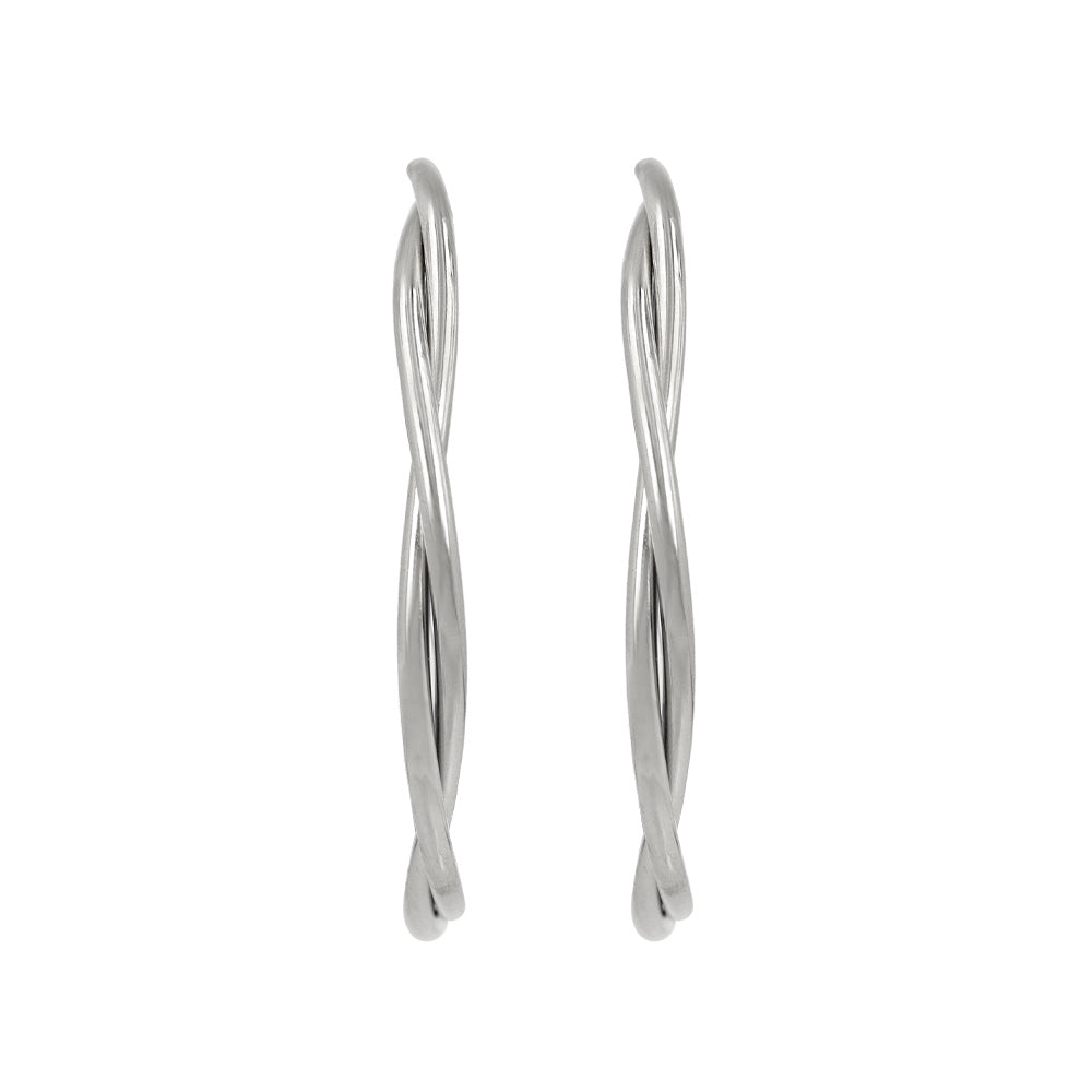Braided Stainless Steel Hoop Earrings