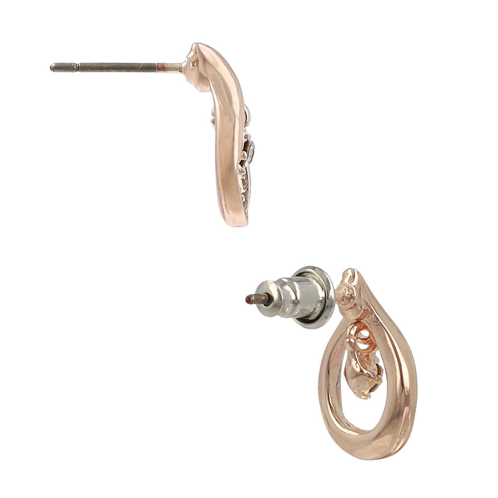 Rose Silver Tone Hollow Earrings